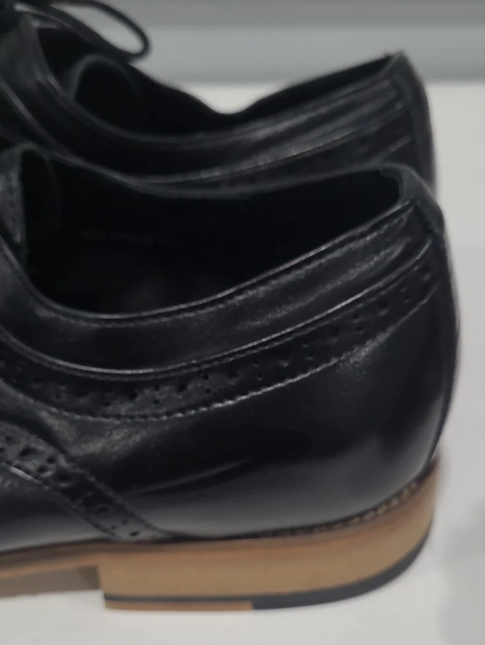 STACY ADAMS Classic Black Leather Cap-Toe Lace-Up Dress Shoes 10W